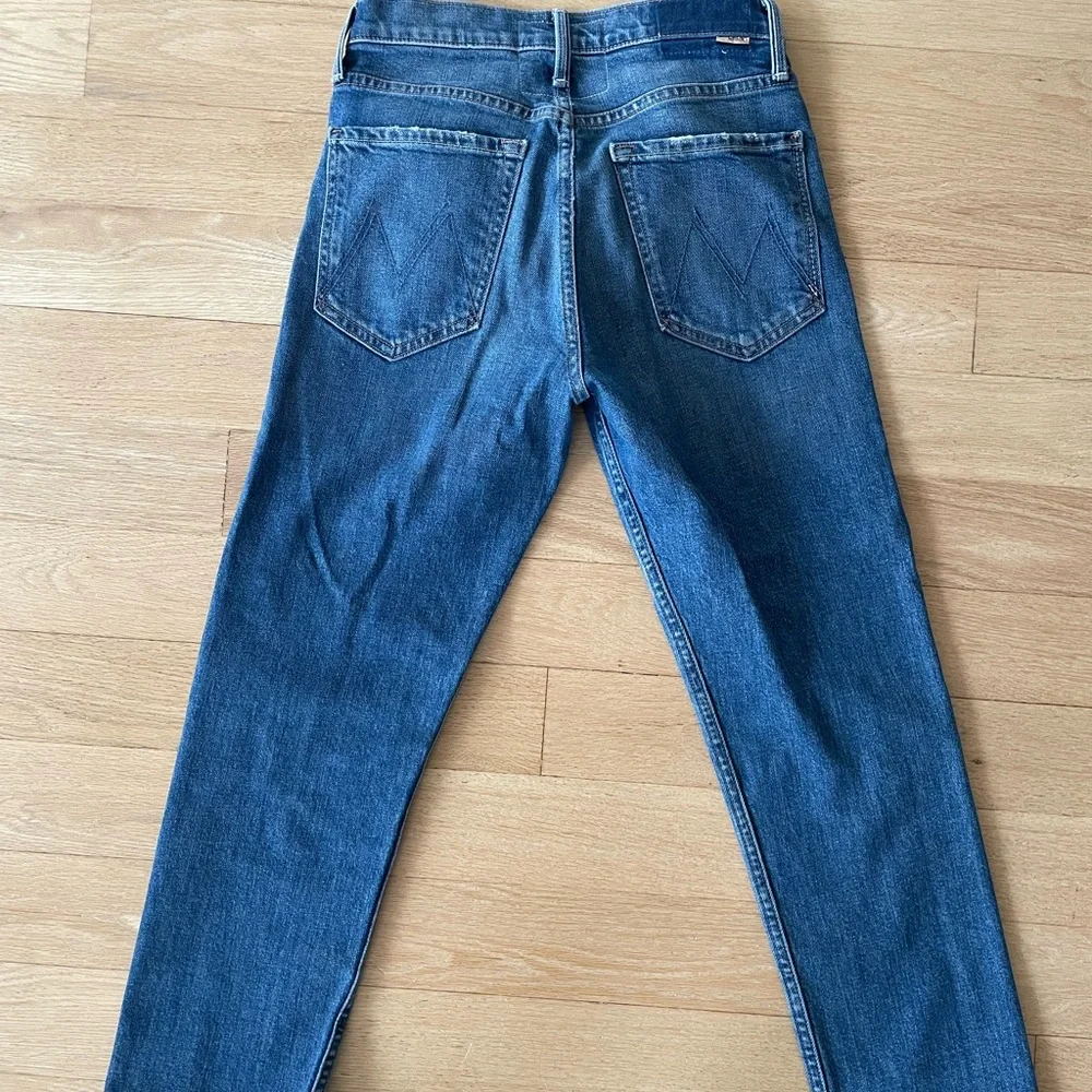 MOTHER Blue Straight Leg Jeans High-Rise Style - Picture 3 of 7